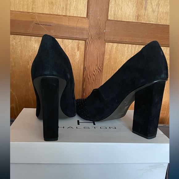 HALSTON F/17 BLACK SUEDE HEEL - Picture 4 of 5